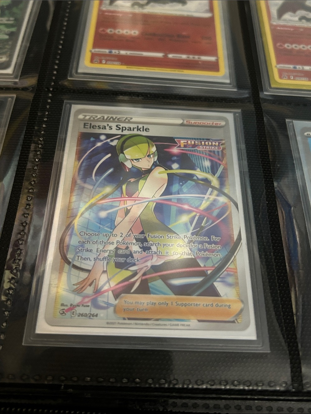 Pokemon Elesa's Sparkle Full Art - Blue, Yellow, Pink